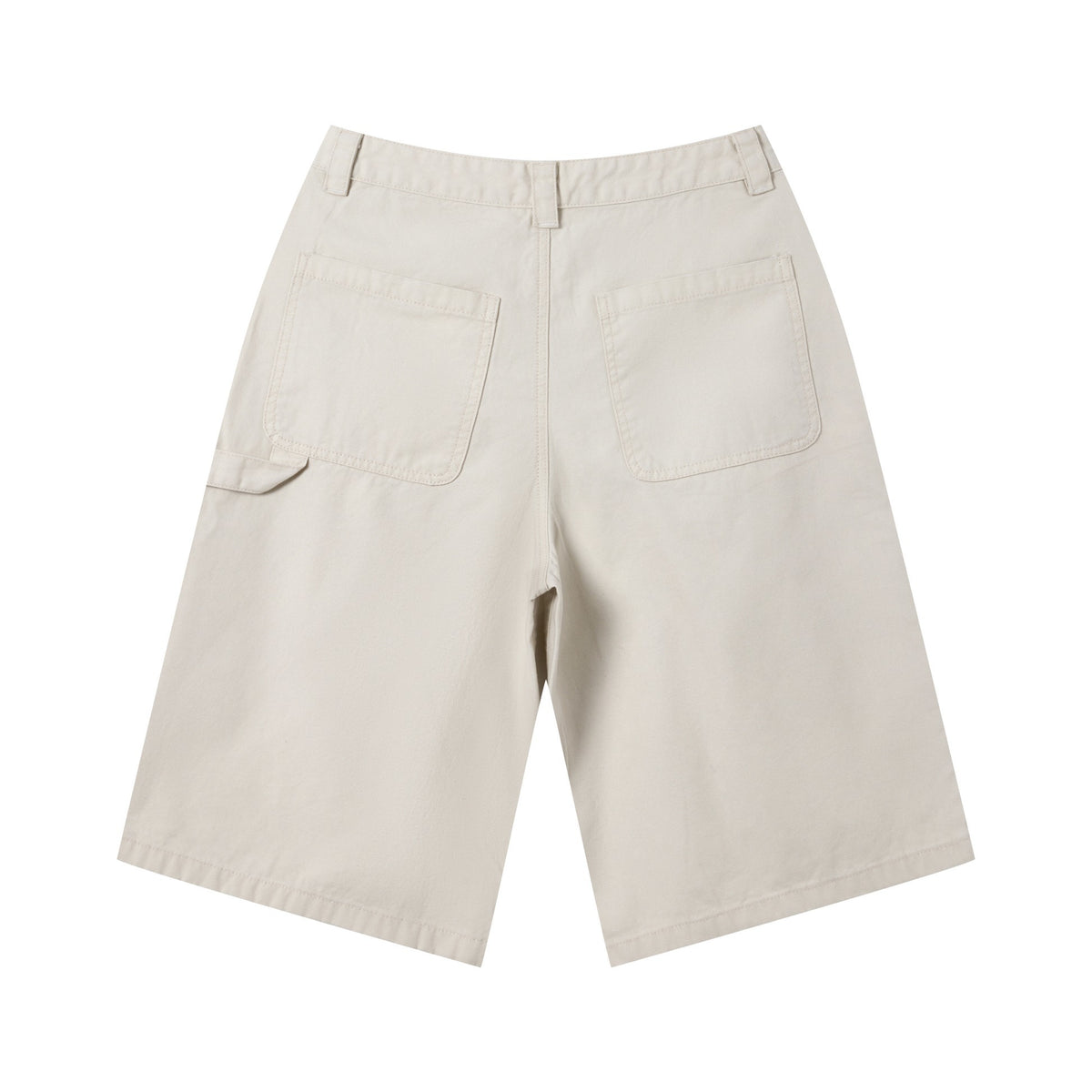 310GSM Heavyweight Cotton Enzyme Washed Distressed Workwear Pants Milk Tea White