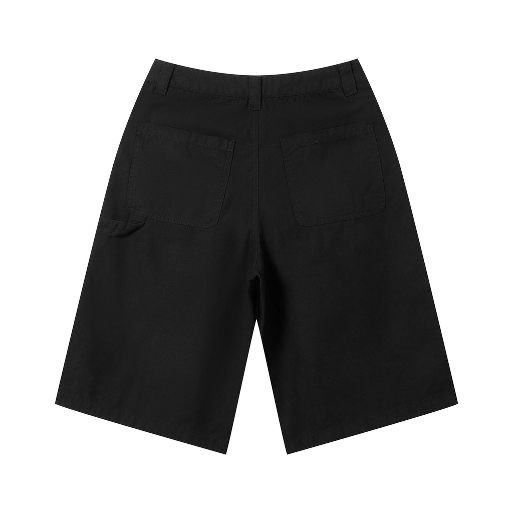 310GSM Heavyweight Cotton Enzyme Washed Distressed Workwear Pants Black