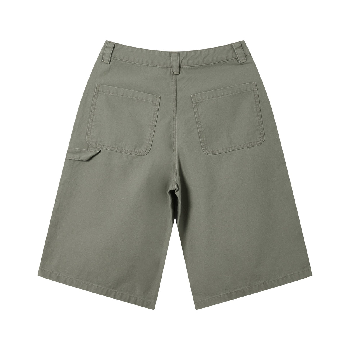 310GSM Heavyweight Cotton Enzyme Washed Distressed Workwear Pants Dark Green