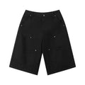 310GSM Heavyweight Cotton Enzyme Washed Distressed Workwear Pants Black