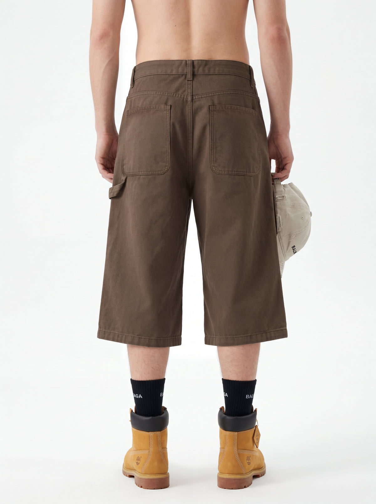 310GSM Heavyweight Cotton Enzyme Washed Distressed Workwear Pants Coffee
